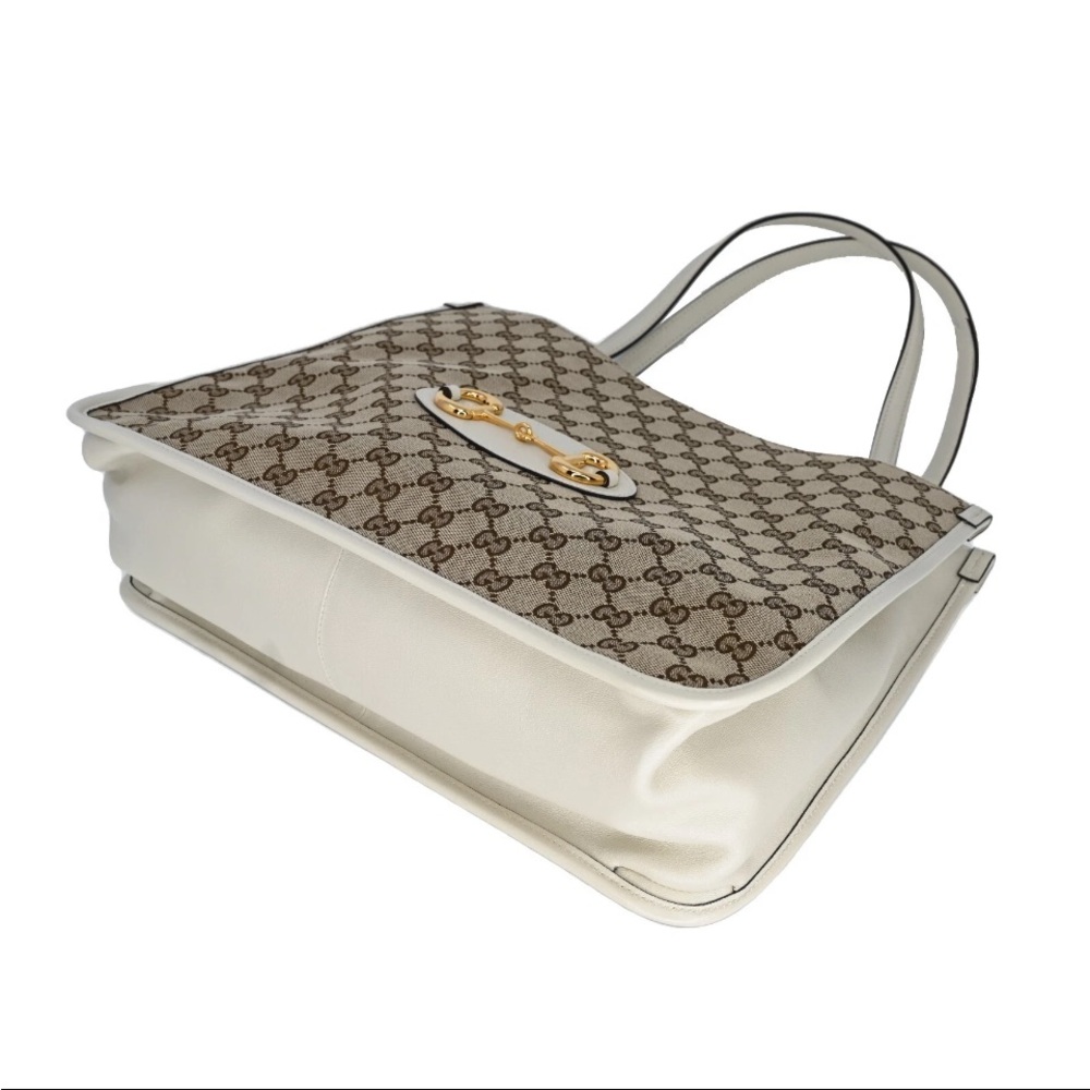 New Sakai Calfskin Lux Horsebit 1955 Tote beige Ebony Mystic white - Picture 6 of 10
